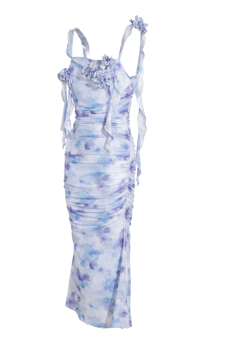 Floral Mesh Midi Dress