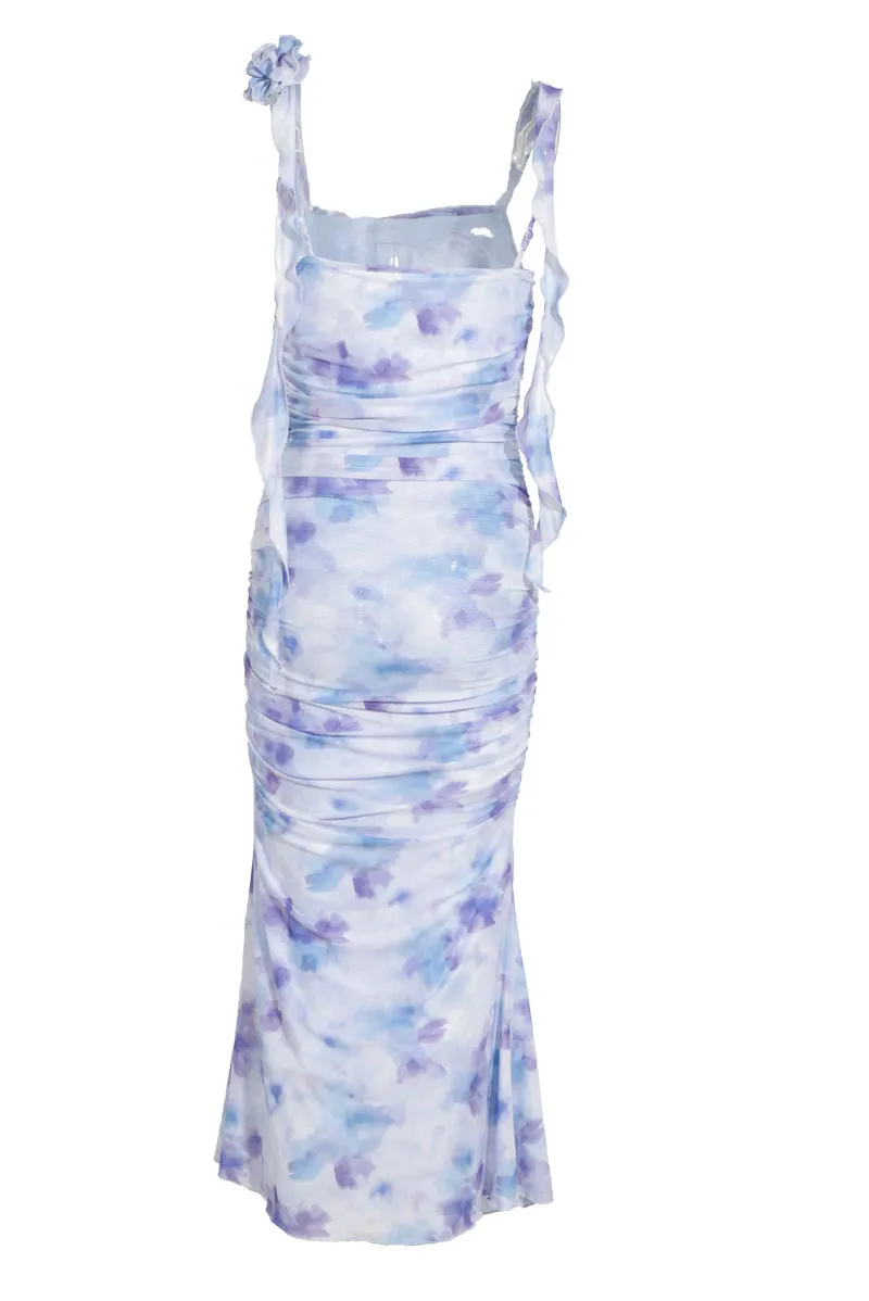 Floral Mesh Midi Dress