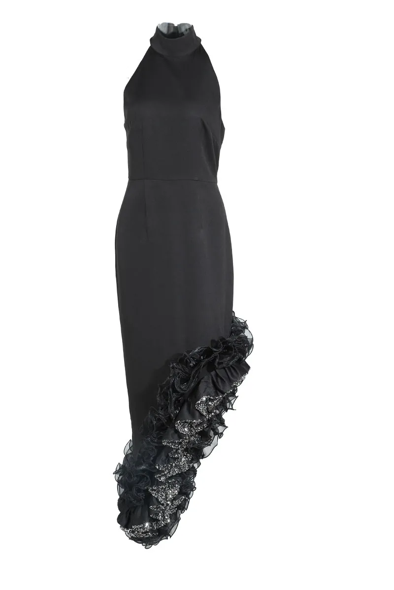 Mock Neck Midi Dress