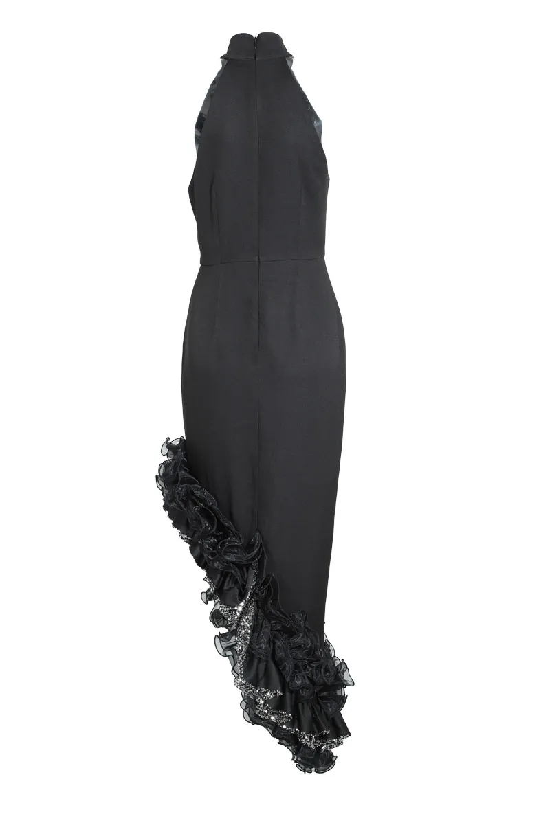 Mock Neck Midi Dress