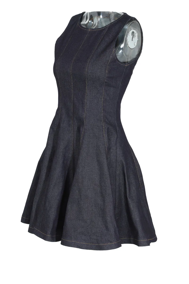 Playful Mood Denim Micro Mini Dress - Dark Wash