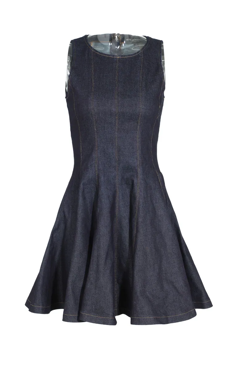 Playful Mood Denim Micro Mini Dress - Dark Wash