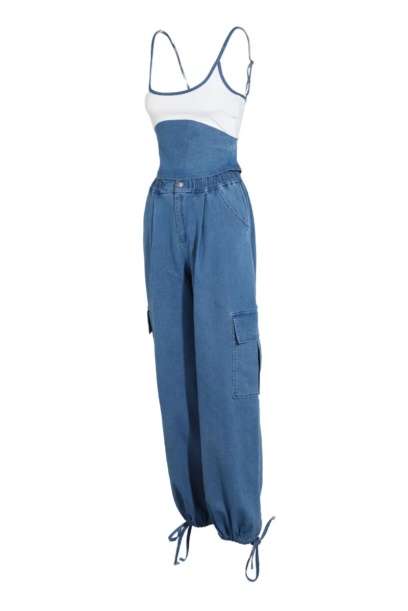 Dixie Denim Jumpsuit - Denim