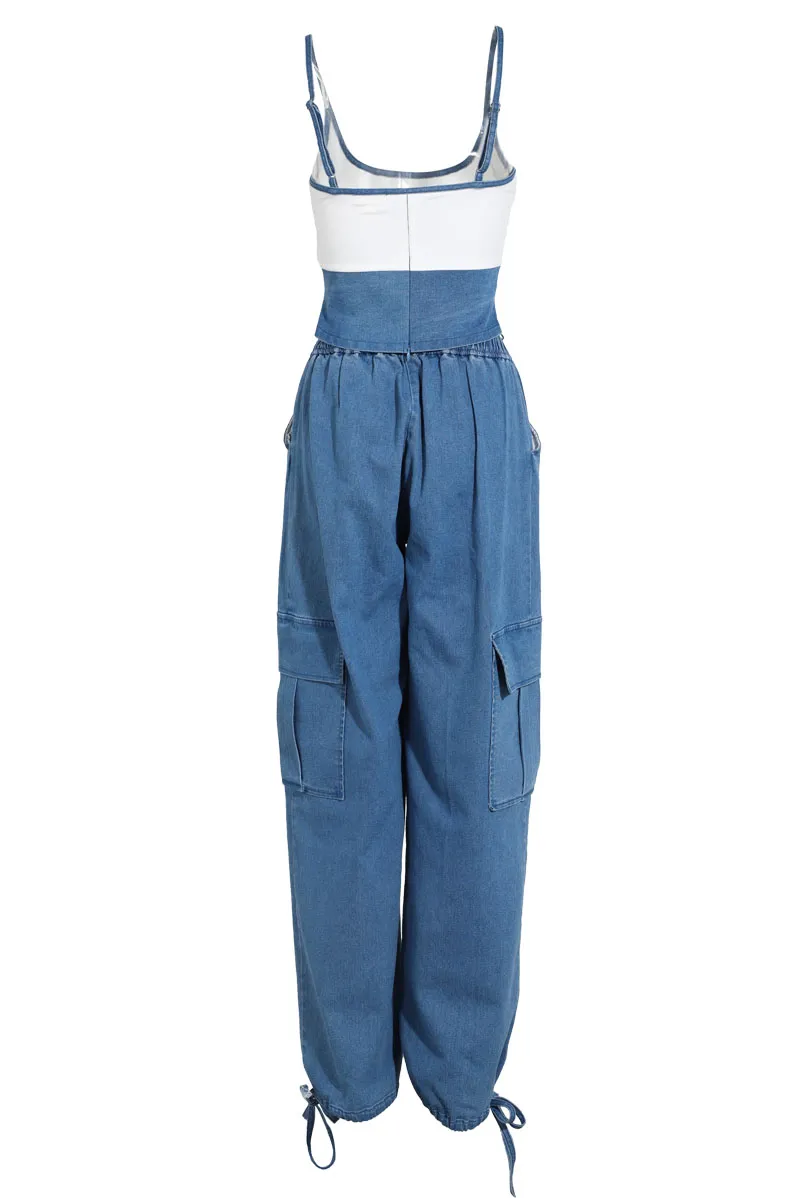 Dixie Denim Jumpsuit - Denim