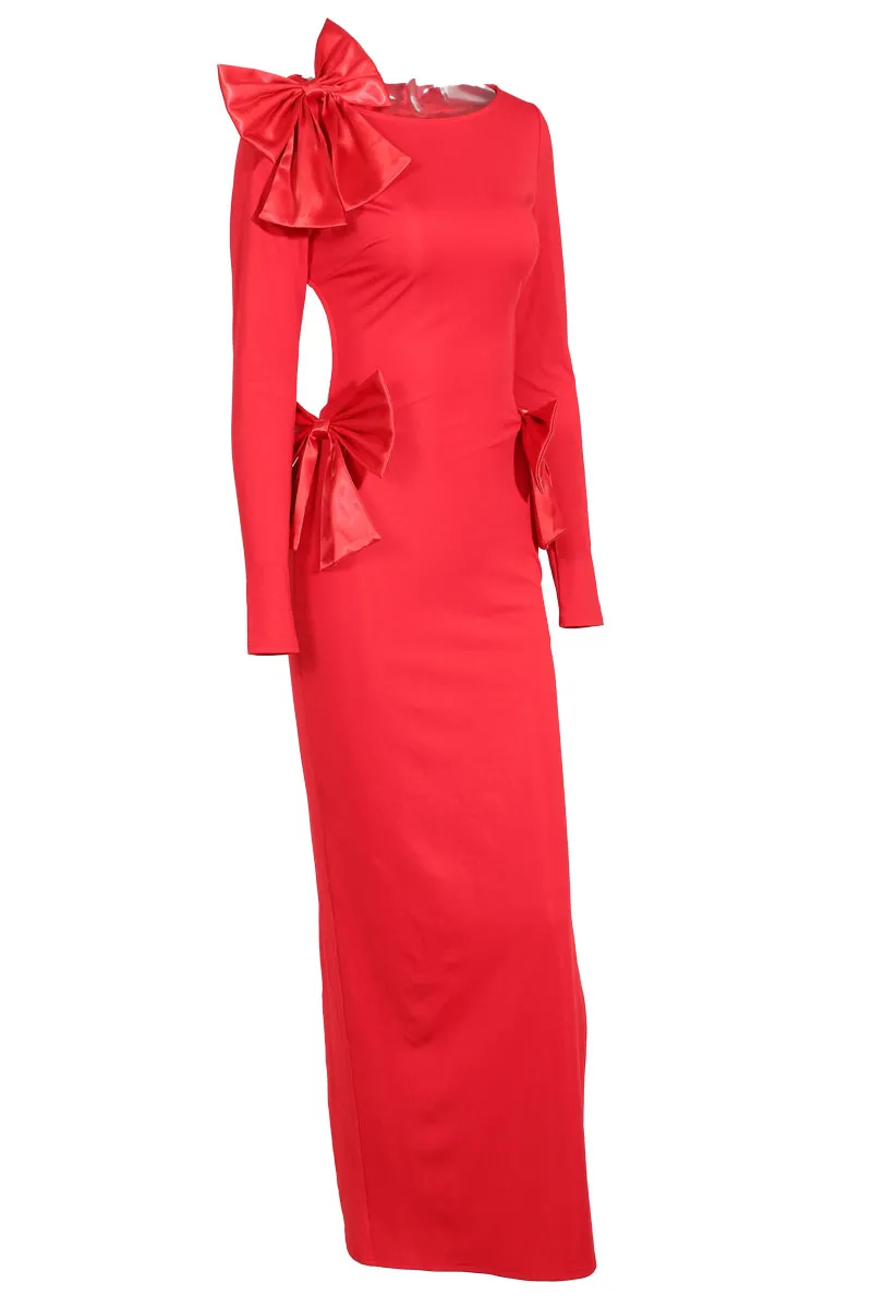 Cline Cut Out Bow Maxi Dress
