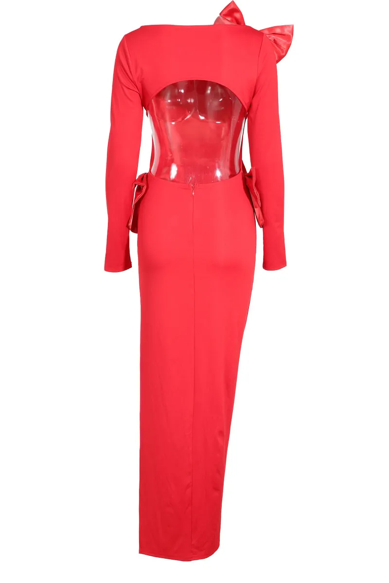 Cline Cut Out Bow Maxi Dress
