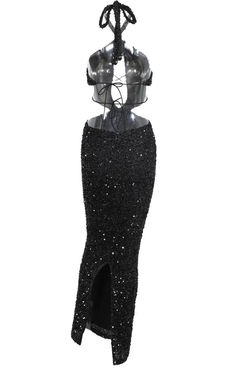 Jenna Cut Out Sequin Maxi Dress