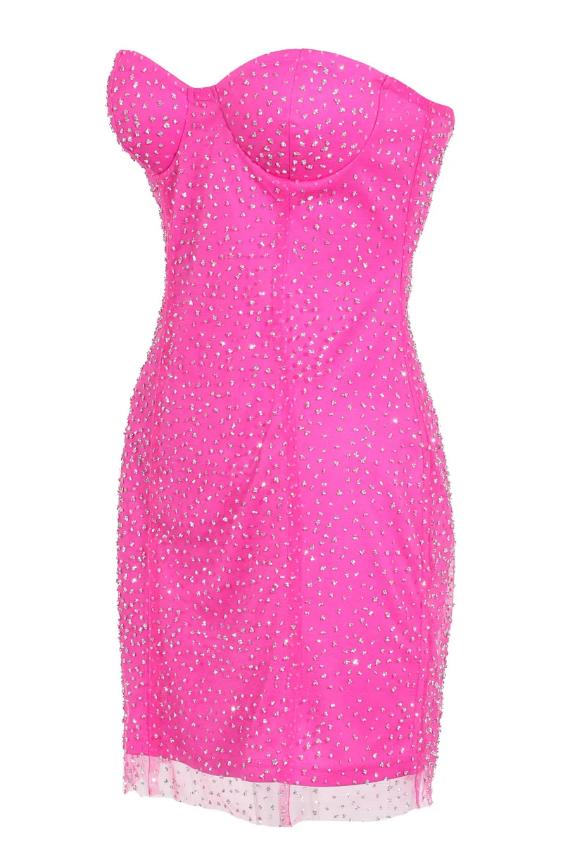 Katie Embellished Mesh Mini Dress