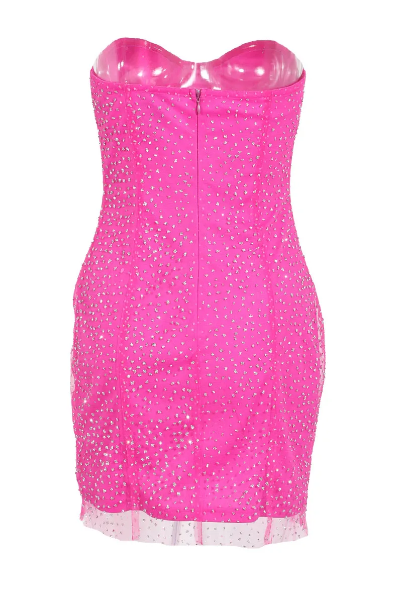 Katie Embellished Mesh Mini Dress
