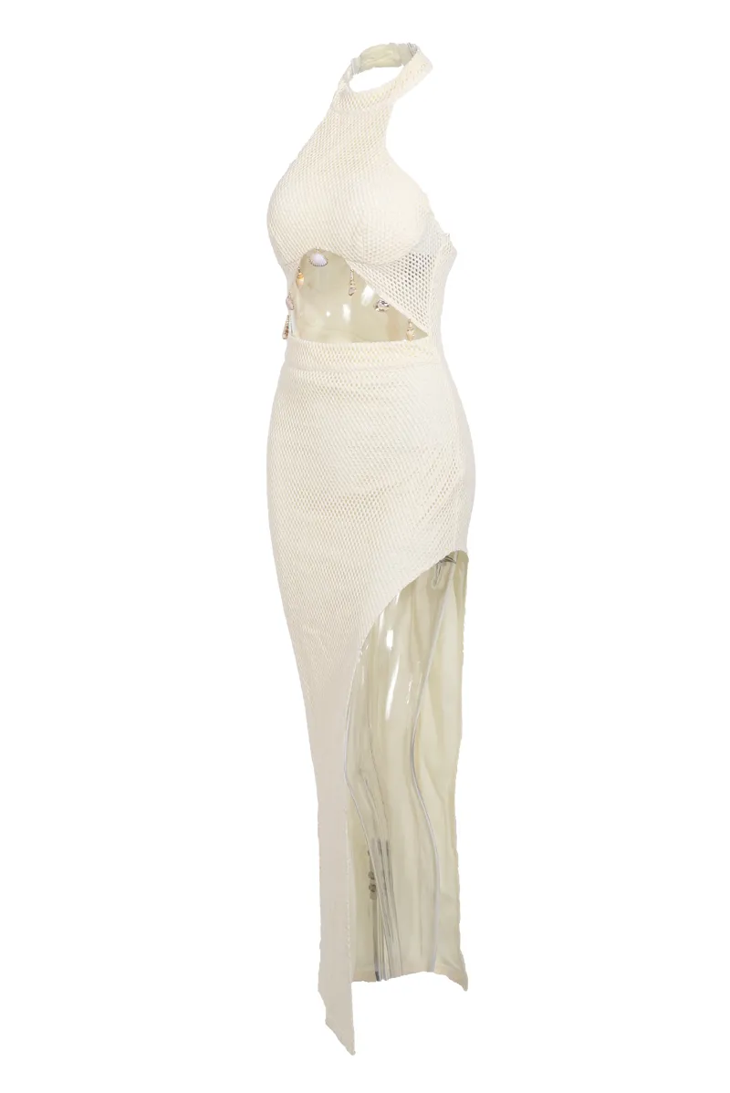 Cleo Crochet Maxi Dress - Cream