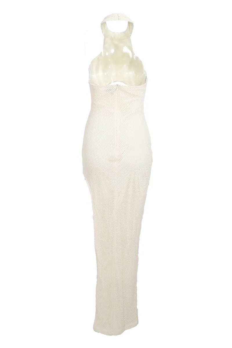 Cleo Crochet Maxi Dress - Cream
