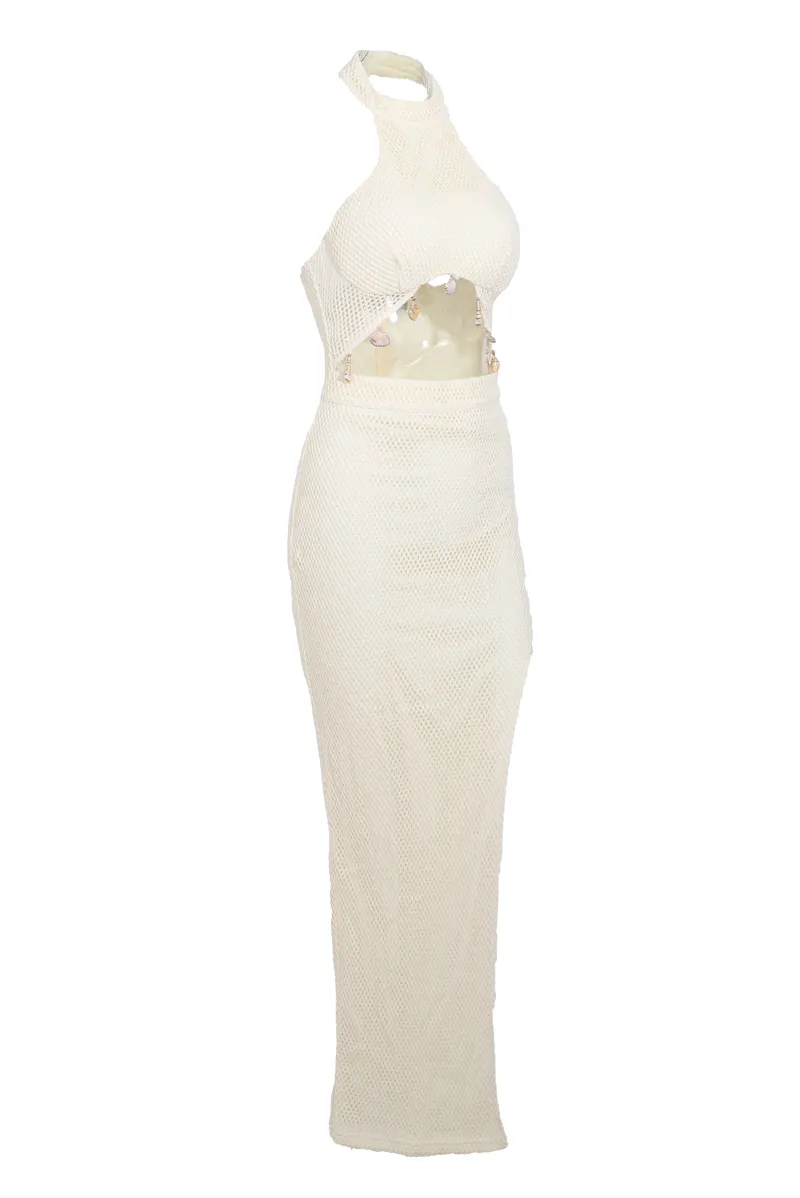 Cleo Crochet Maxi Dress - Cream