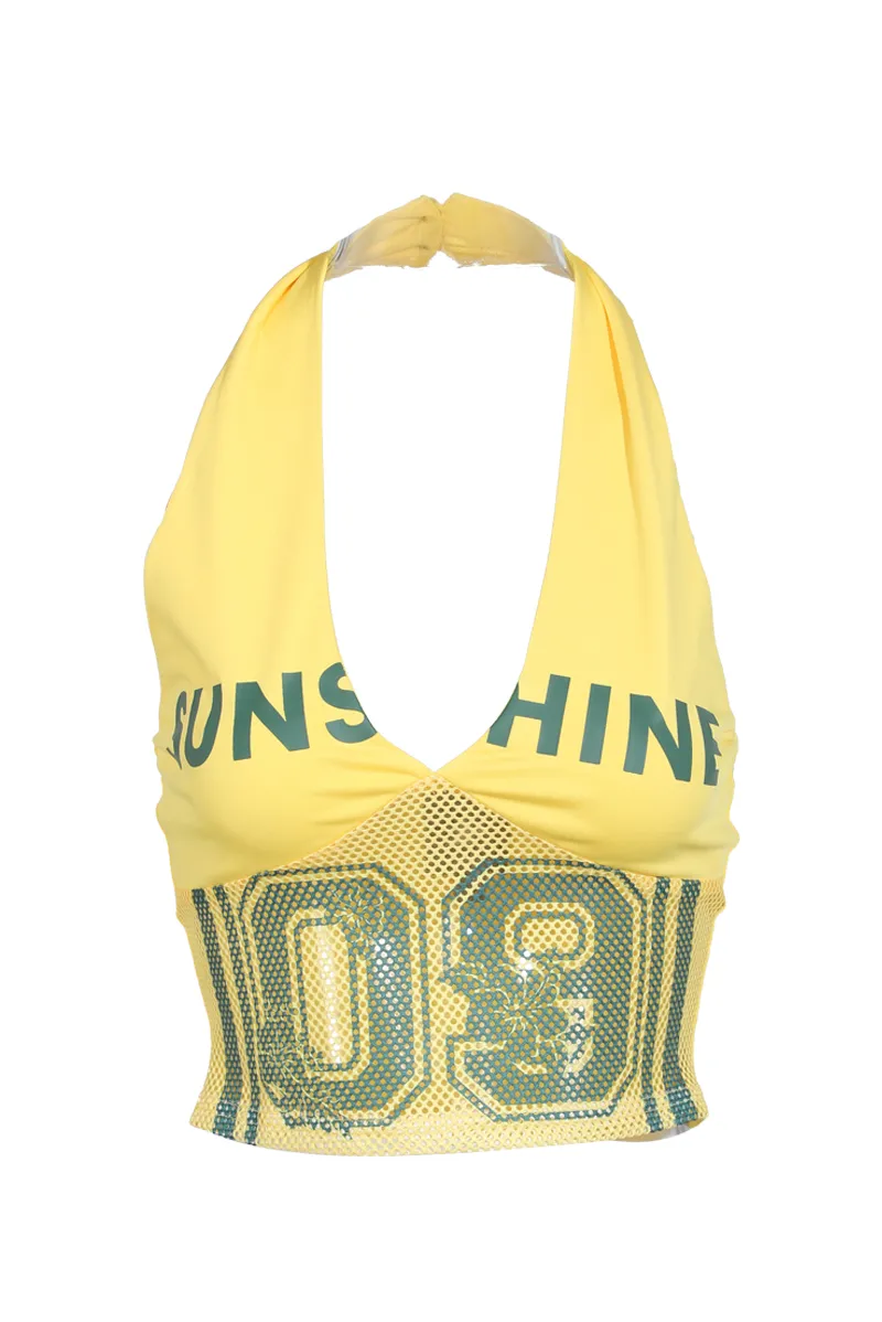 Sunshine Honey Halter Top - Yellow