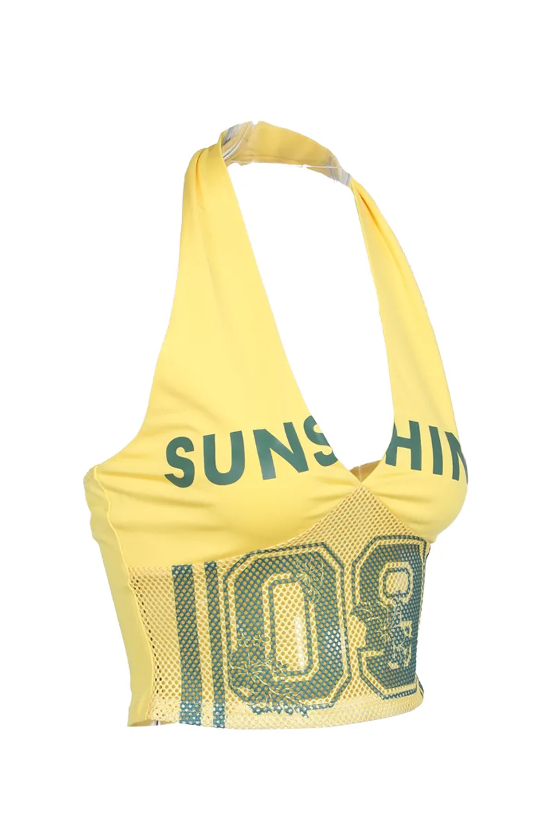 Sunshine Honey Halter Top - Yellow