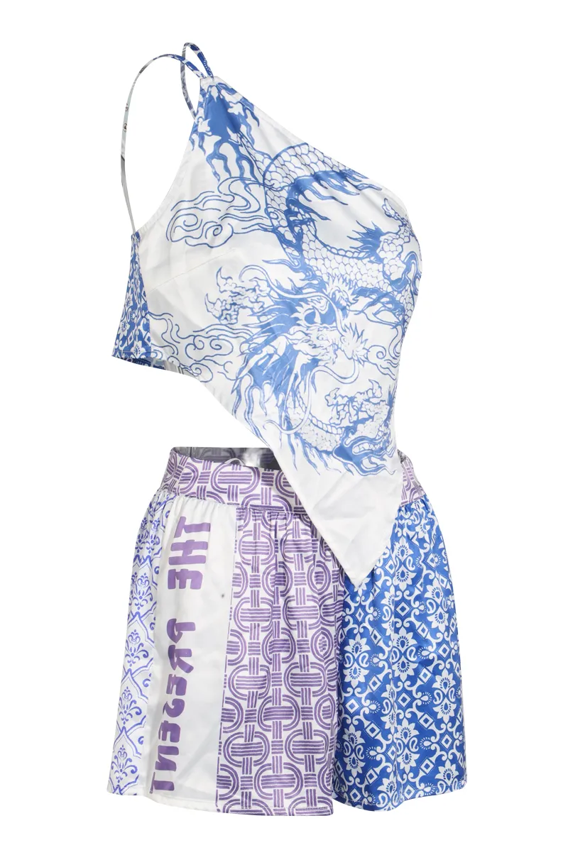 Wild Attraction Short Set - Blue/combo