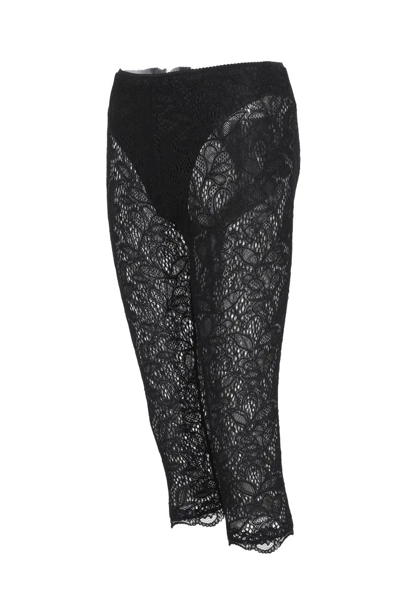 I Feel Love Lace Capri Legging - Black