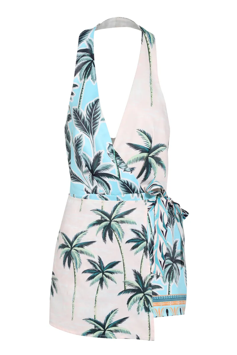 Heidi Tropical Vacation Romper - White/combo