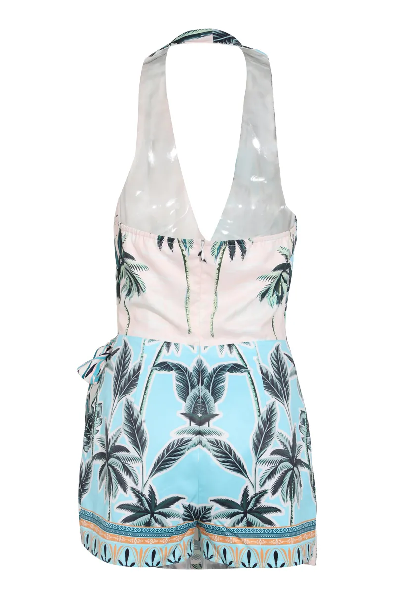 Heidi Tropical Vacation Romper - White/combo
