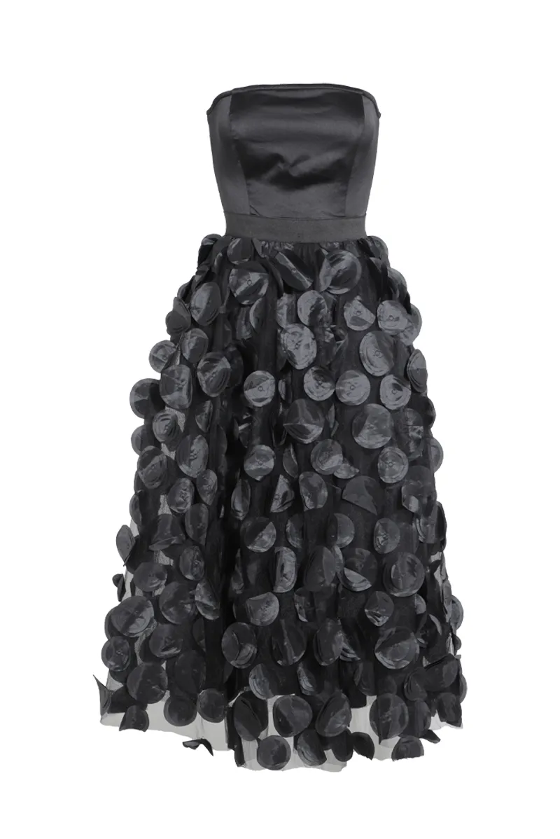 Tina Tulle Midi Dress - Black