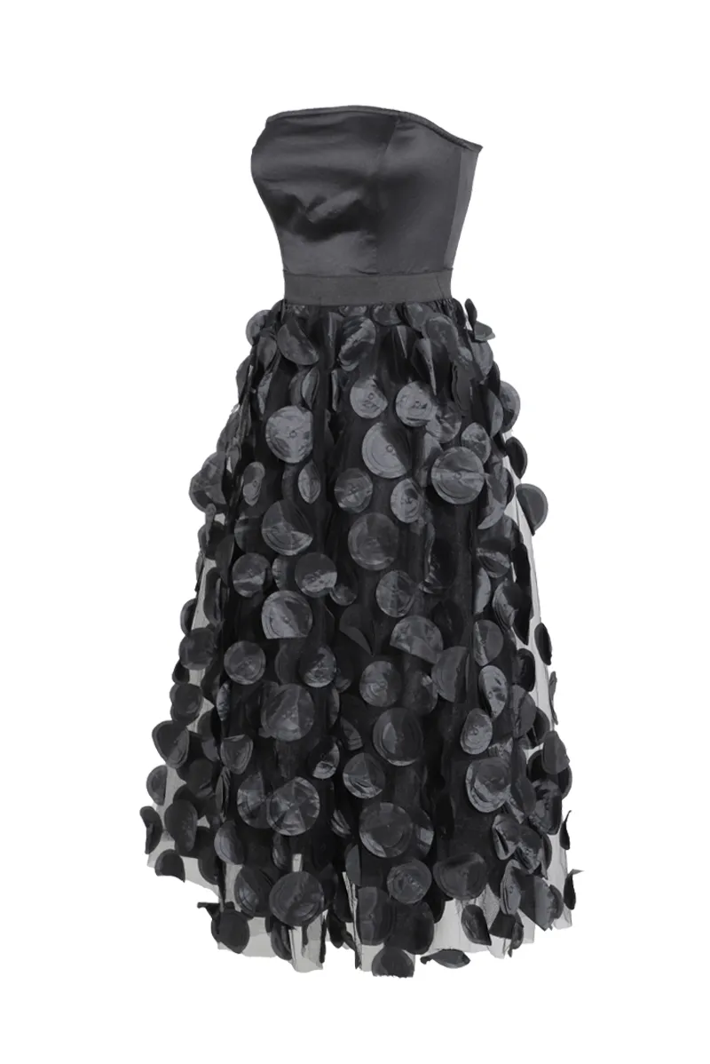 Tina Tulle Midi Dress - Black