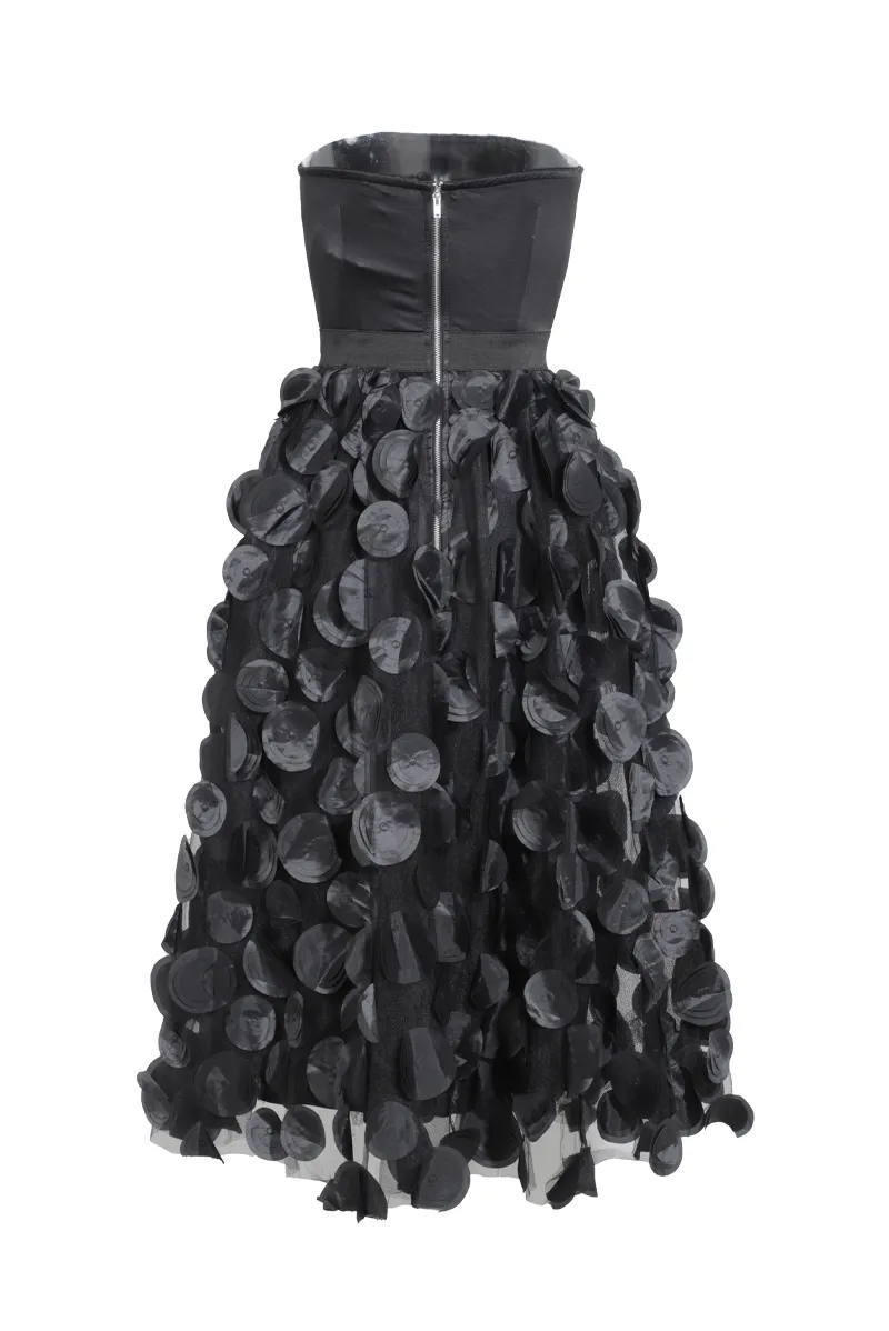 Tina Tulle Midi Dress - Black