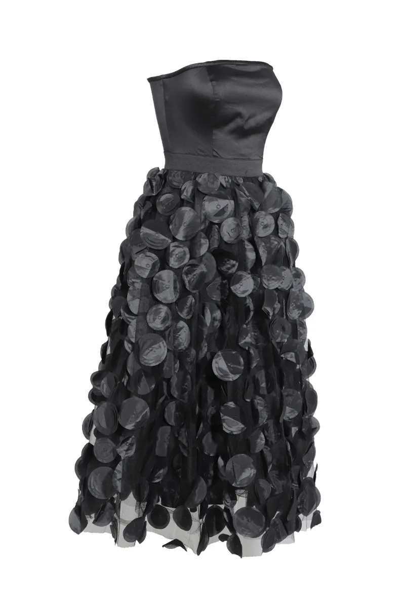 Tina Tulle Midi Dress - Black