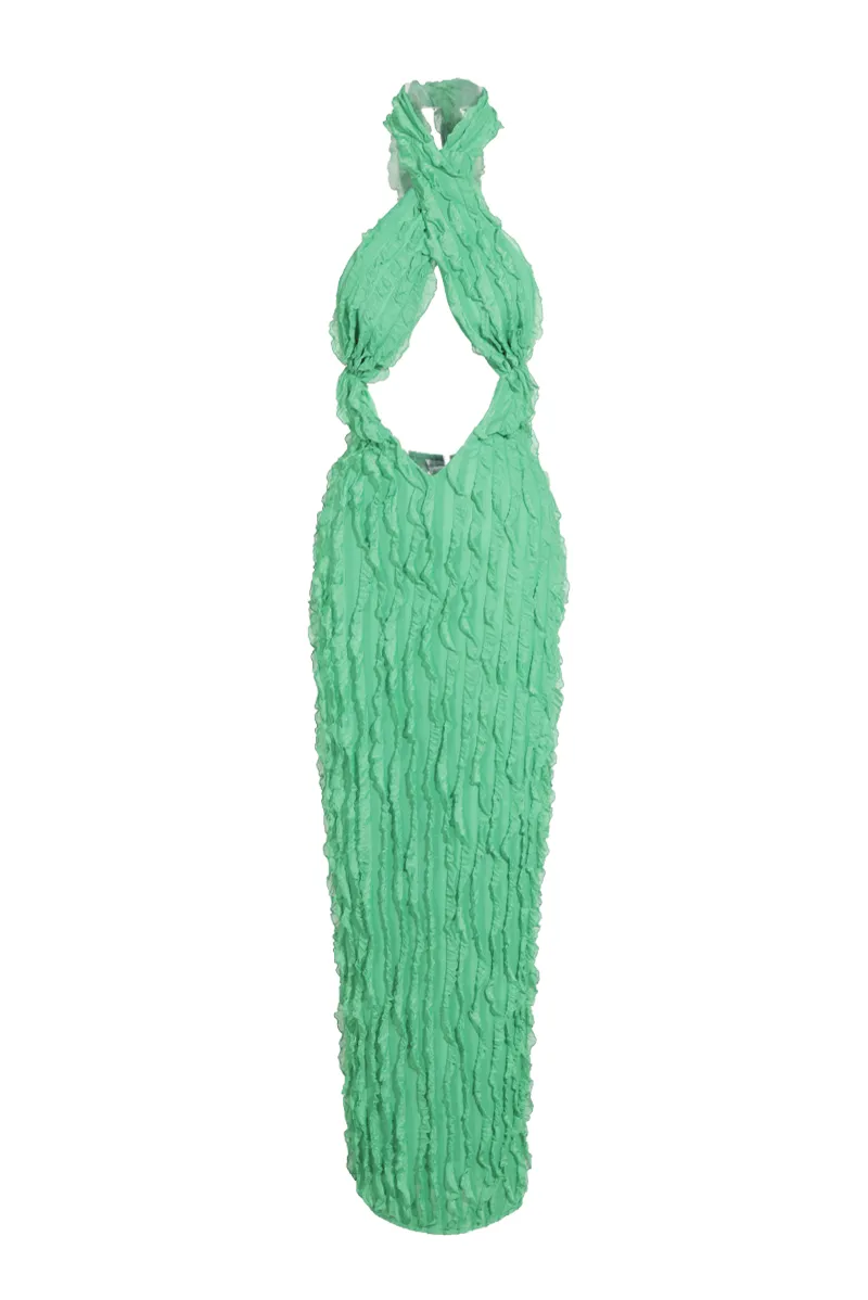Ivy Textured Maxi Dress - Green