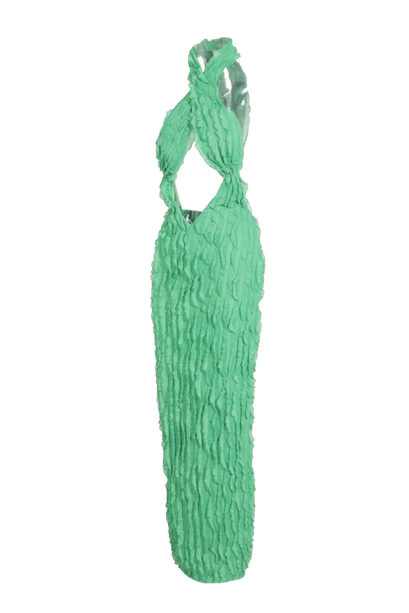 Ivy Textured Maxi Dress - Green