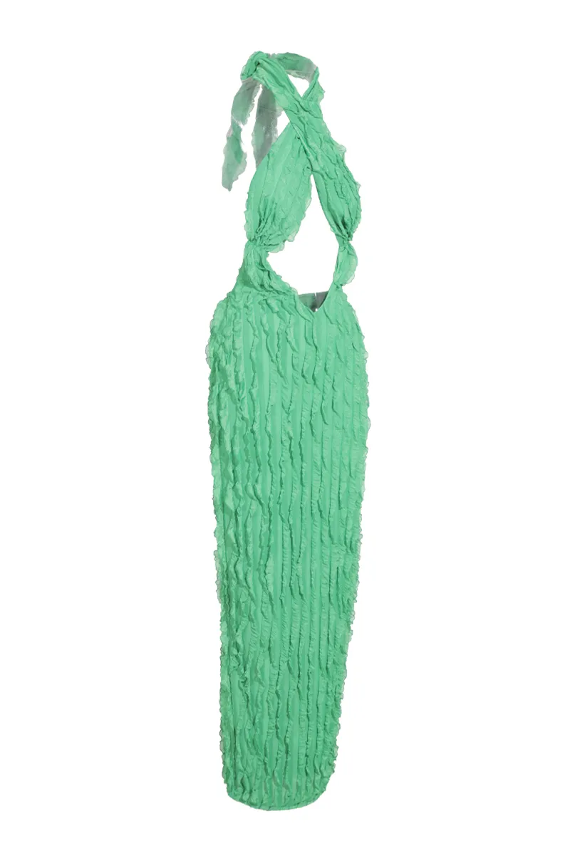 Ivy Textured Maxi Dress - Green