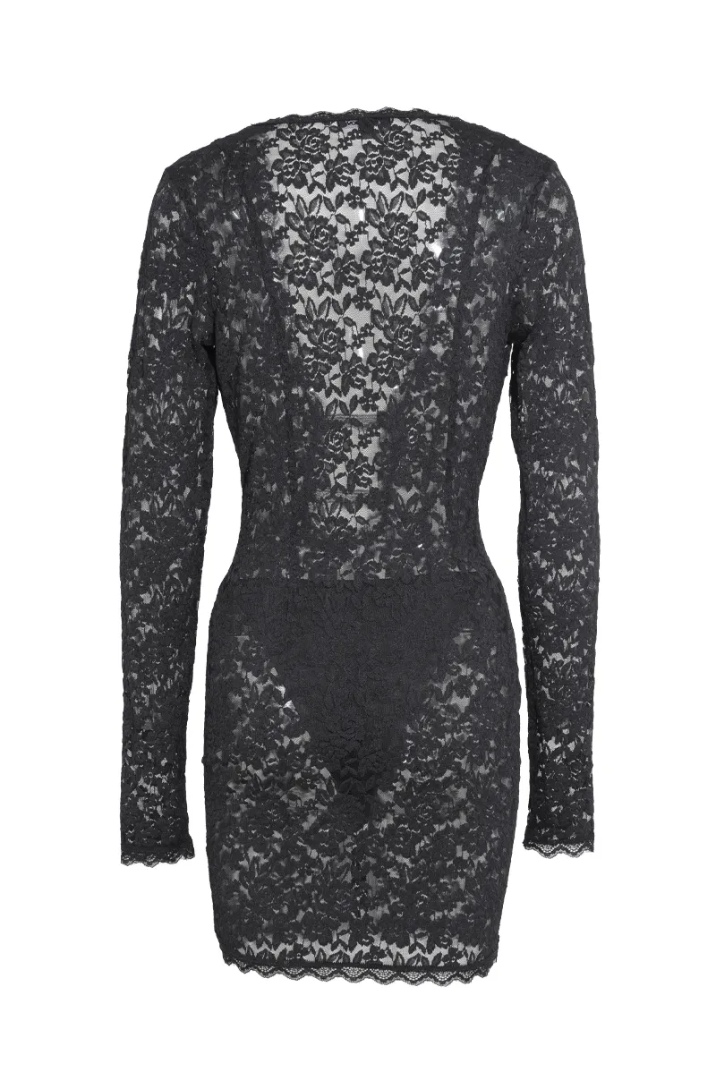 Victoria Lace Mini Dress - Black