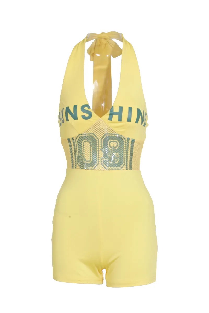 Field Player Halter Romper - Yellow