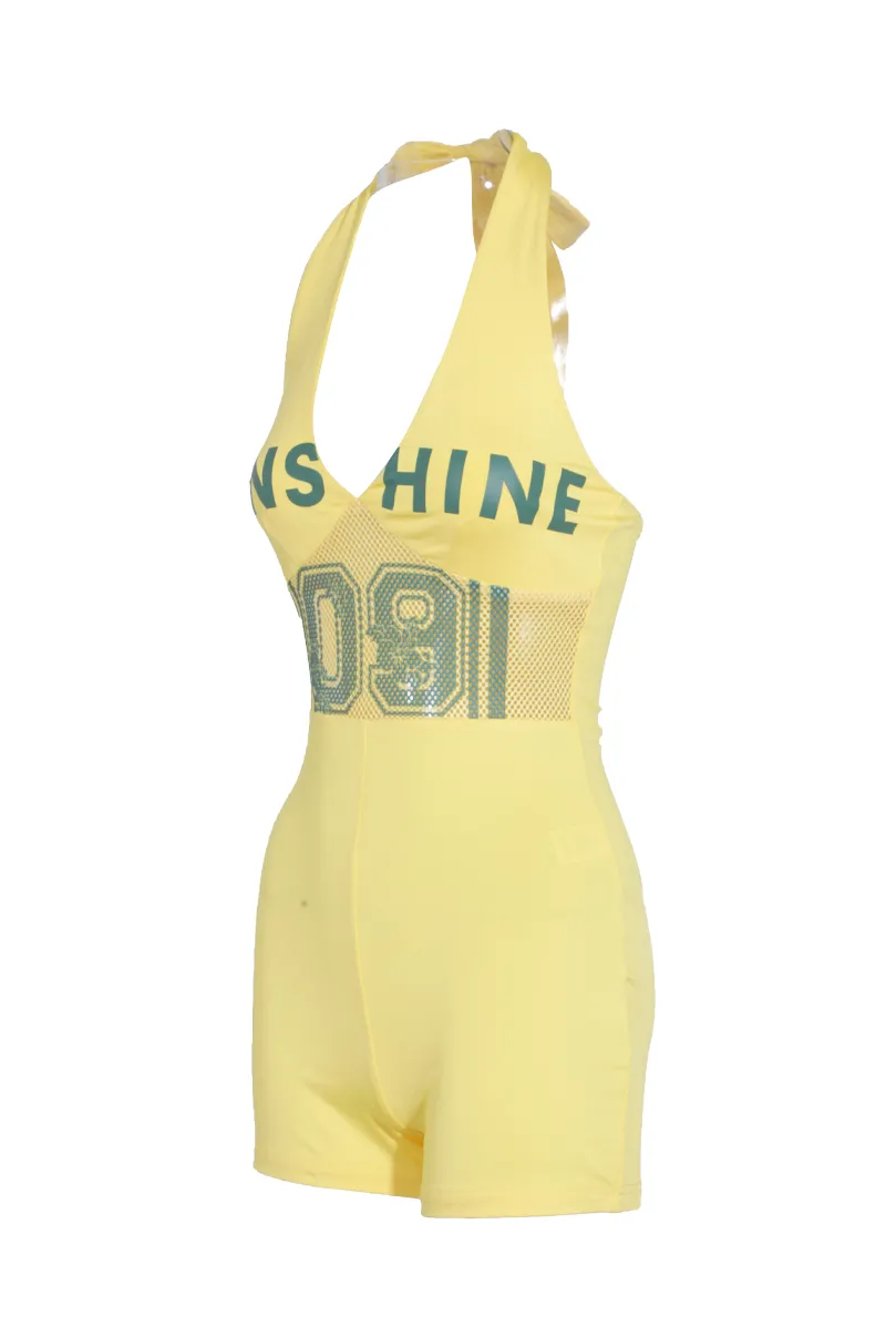 Field Player Halter Romper - Yellow