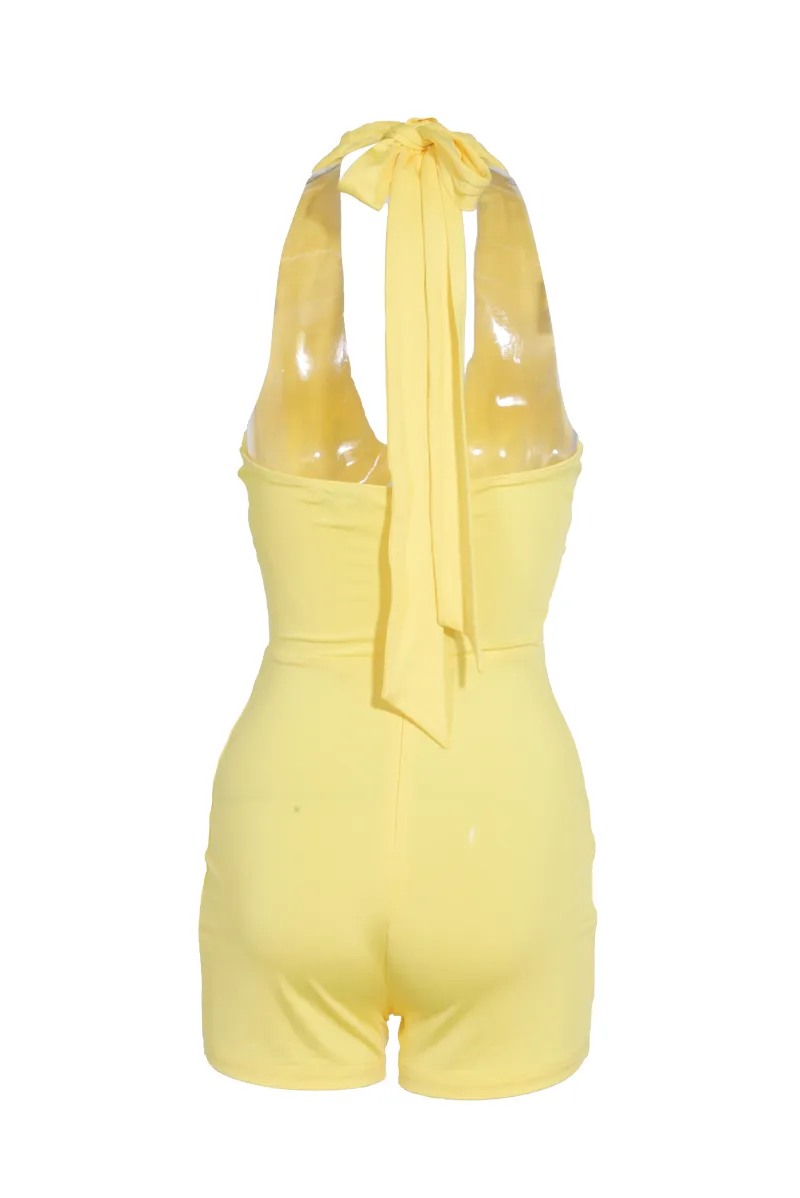 Field Player Halter Romper - Yellow