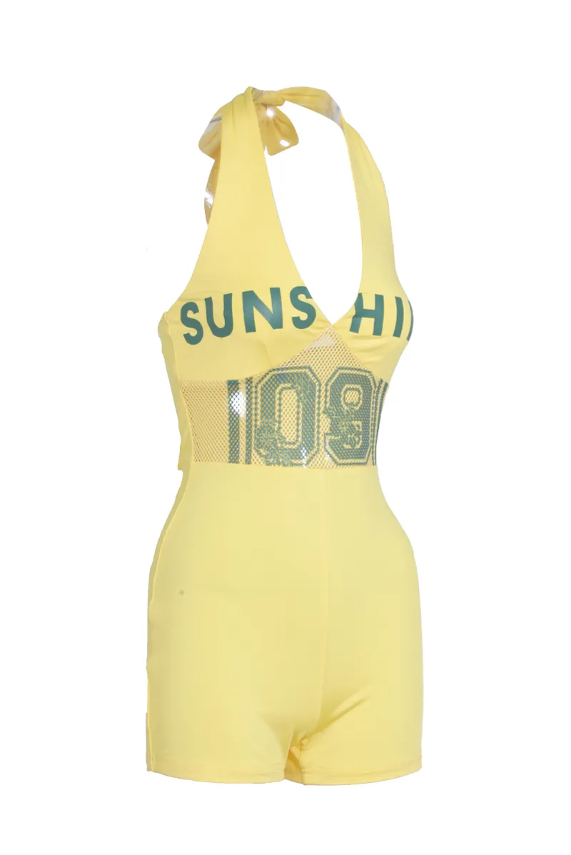 Field Player Halter Romper - Yellow