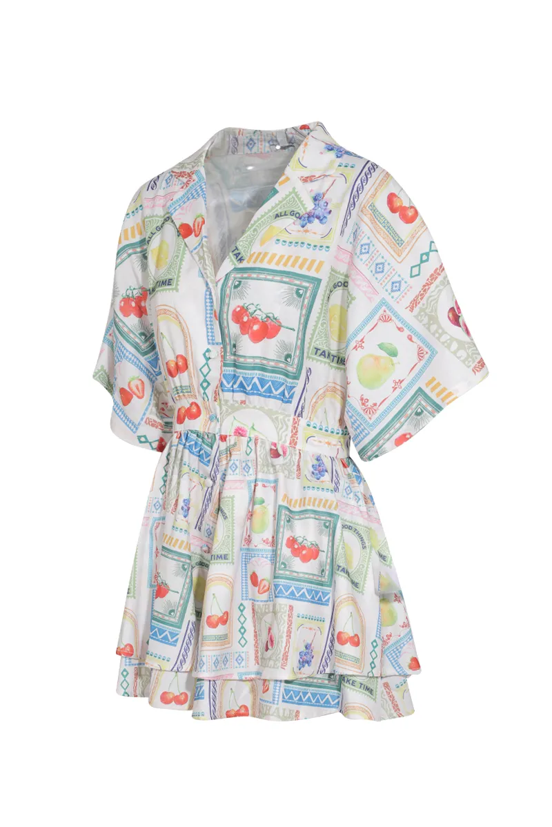 Up My Game Romper - White/combo