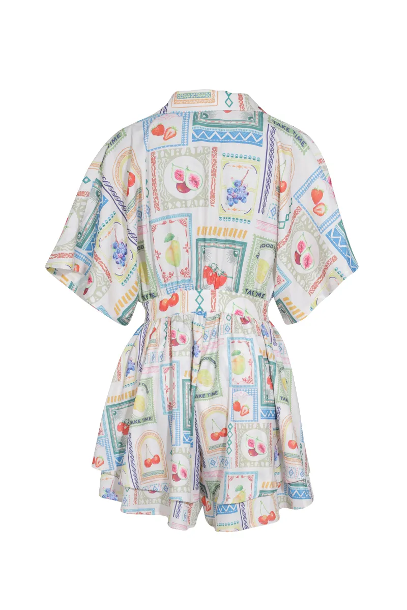 Up My Game Romper - White/combo