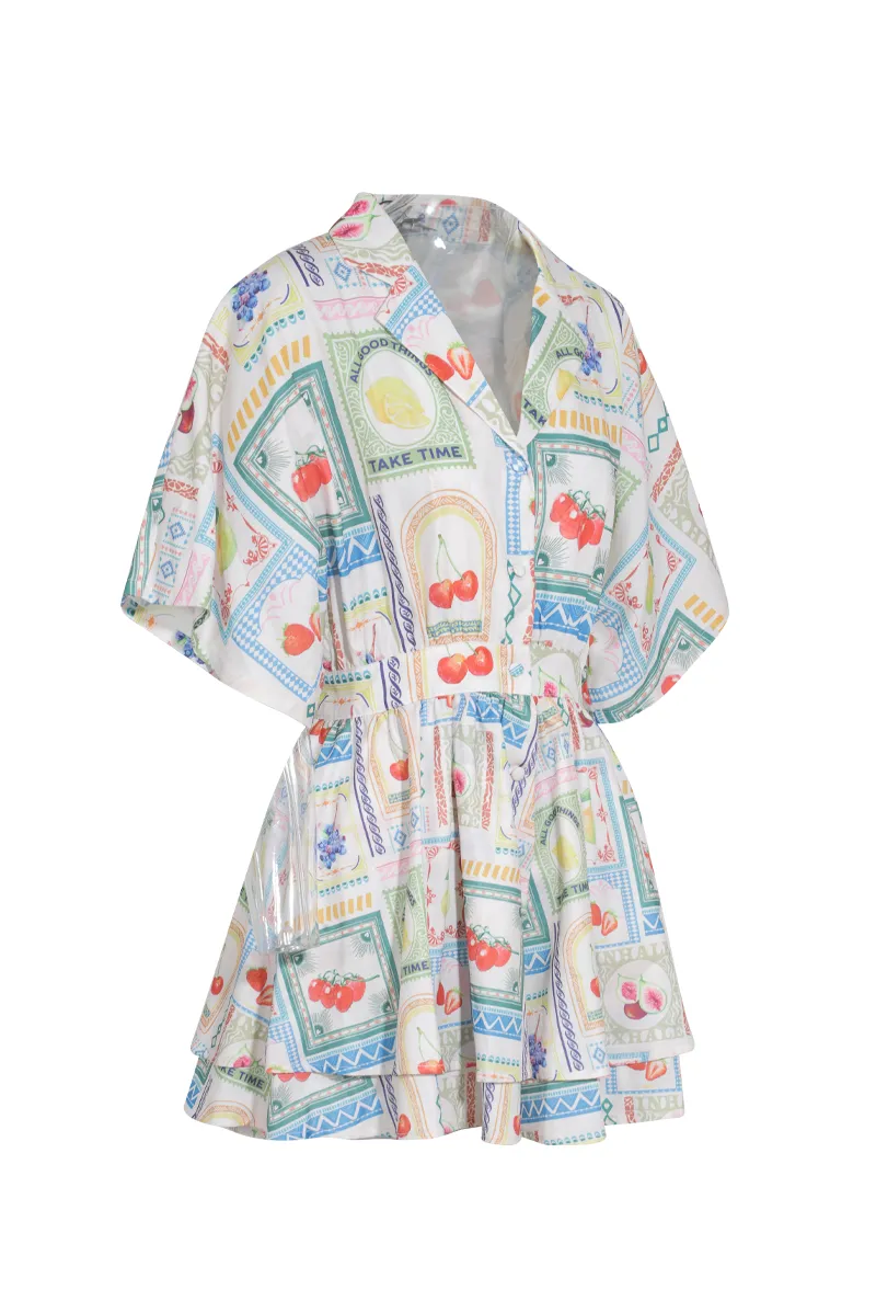 Up My Game Romper - White/combo