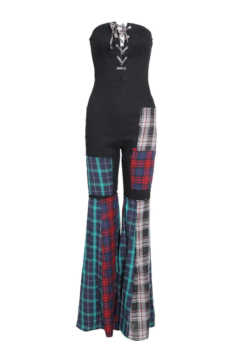 Ava Patchwork Jumpsuit - Black