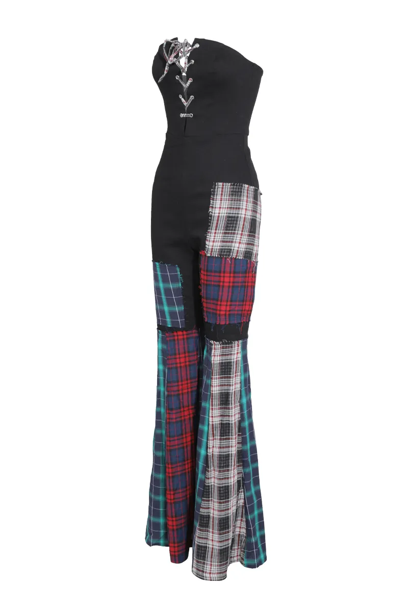Ava Patchwork Jumpsuit - Black