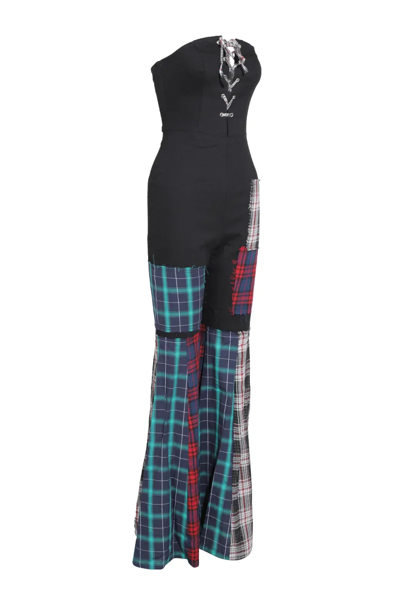 Ava Patchwork Jumpsuit - Black
