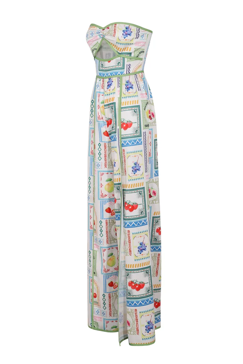 Savannah High Slit Jumpsuit - White/combo